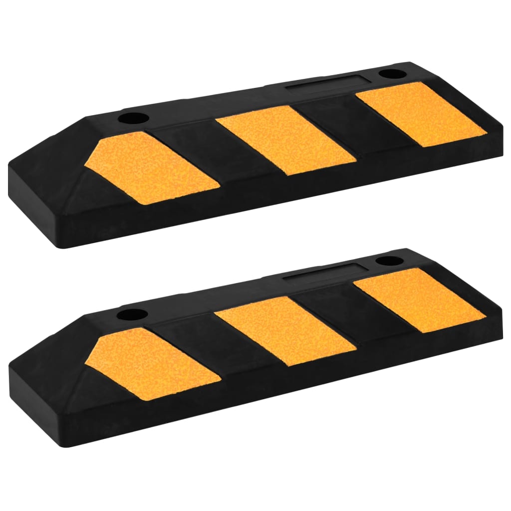 Reflektierende Parkblöcke 2 Stk. 56x15x10 cm Gummi - Premium Parkplatzschilder - Just €65.87! Shop now at homesales4u