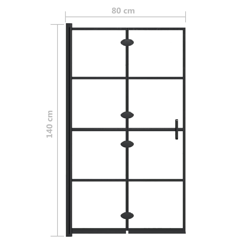 Faltbare Duschkabine ESG 80x140 cm Schwarz - Premium Duschkabinen & -türen - Just €182.16! Shop now at homesales4u