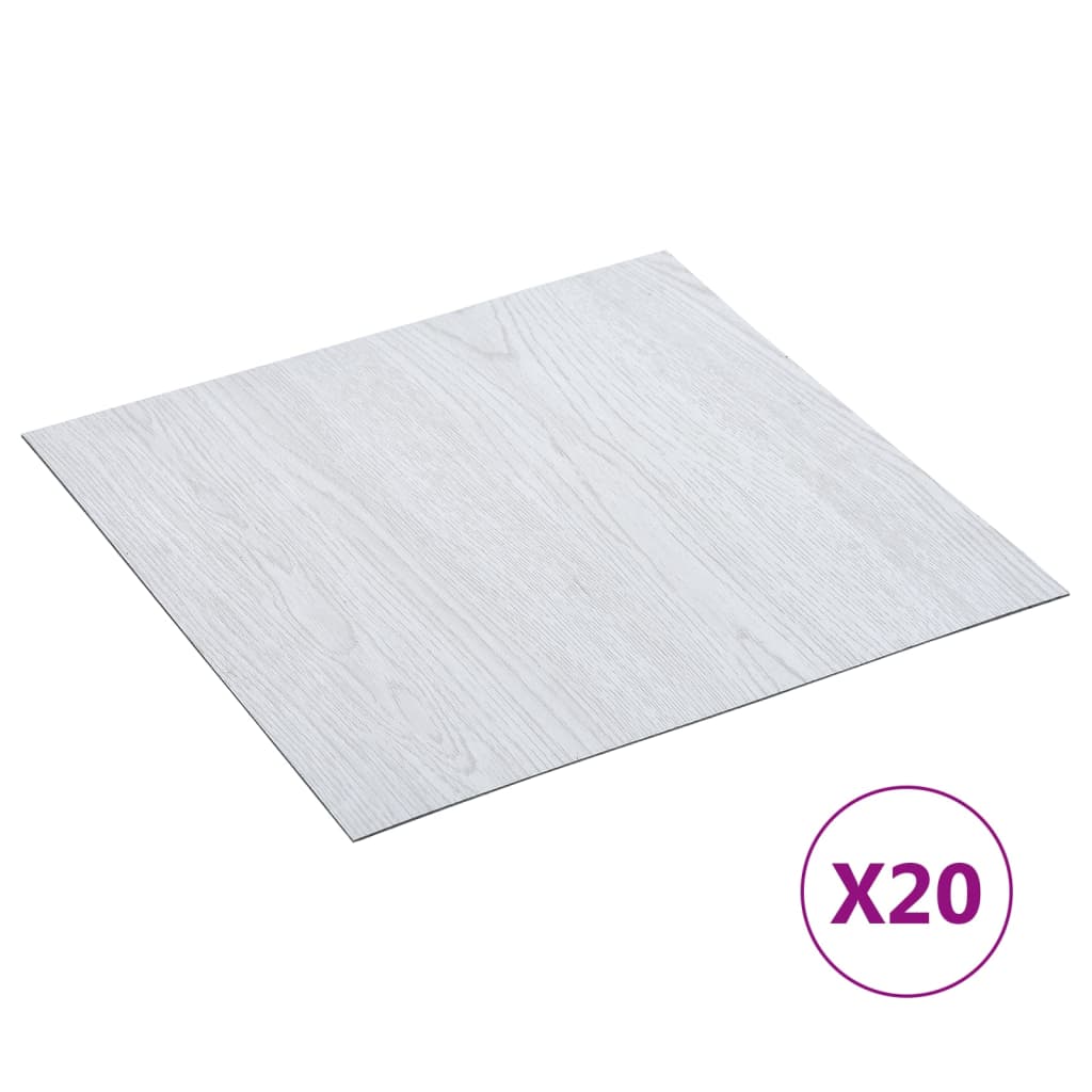 PVC-Fliesen Selbstklebend 20 Stk. 1,86 m² Weiß - Premium Fußböden & Teppichböden - Just €46.42! Shop now at homesales4u