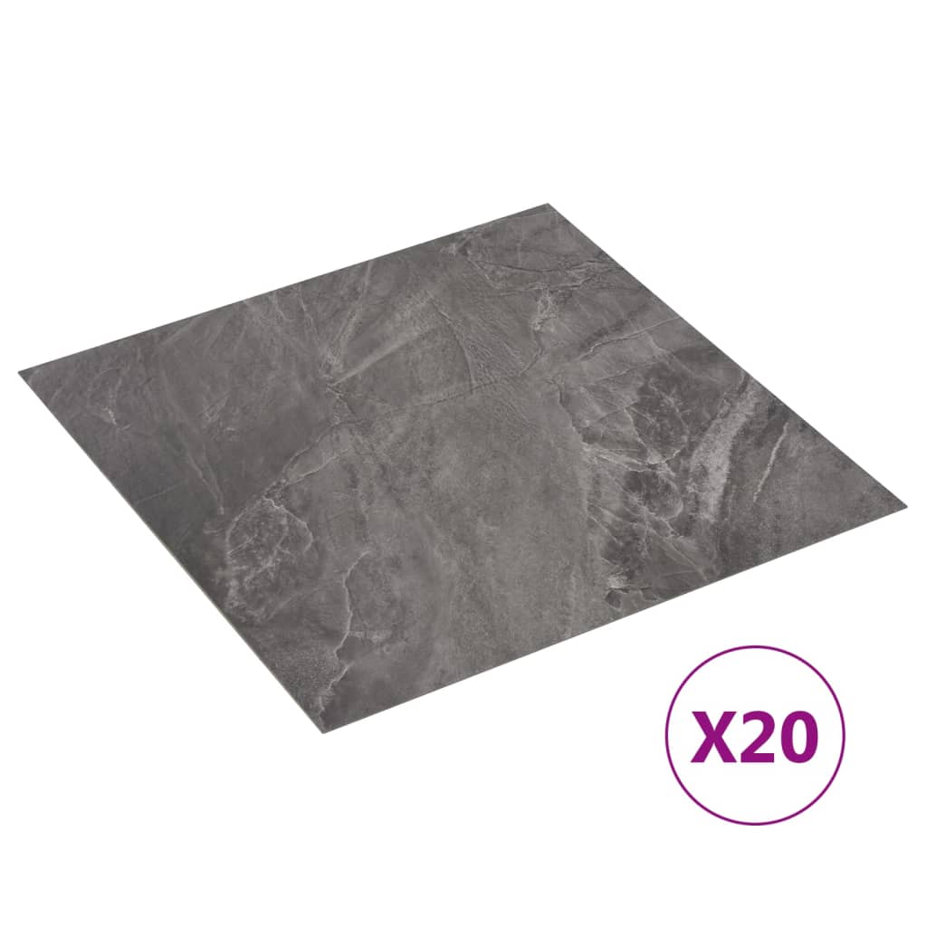 PVC-Fliesen Selbstklebend 20 Stk. 1,86 m² Schwarz - Premium Fußböden & Teppichböden - Just €49.67! Shop now at homesales4u