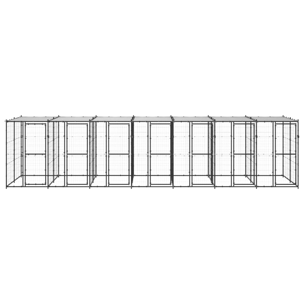 Outdoor-Hundezwinger Stahl mit Überdachung 16,94 m² - Premium Hundezwinger & -ausläufe - Just €1636.20! Shop now at homesales4u