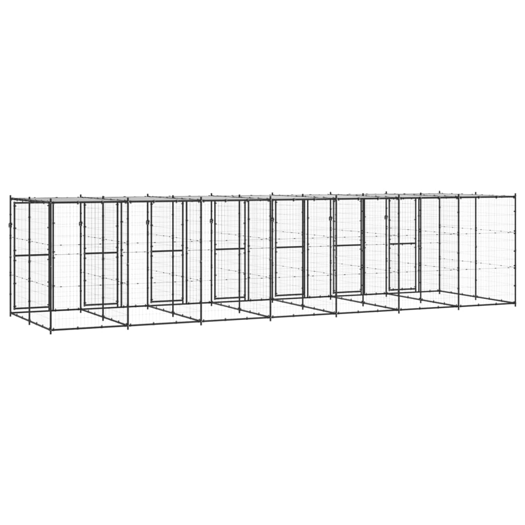 Outdoor-Hundezwinger Stahl mit Überdachung 16,94 m² - Premium Hundezwinger & -ausläufe - Just €1636.20! Shop now at homesales4u