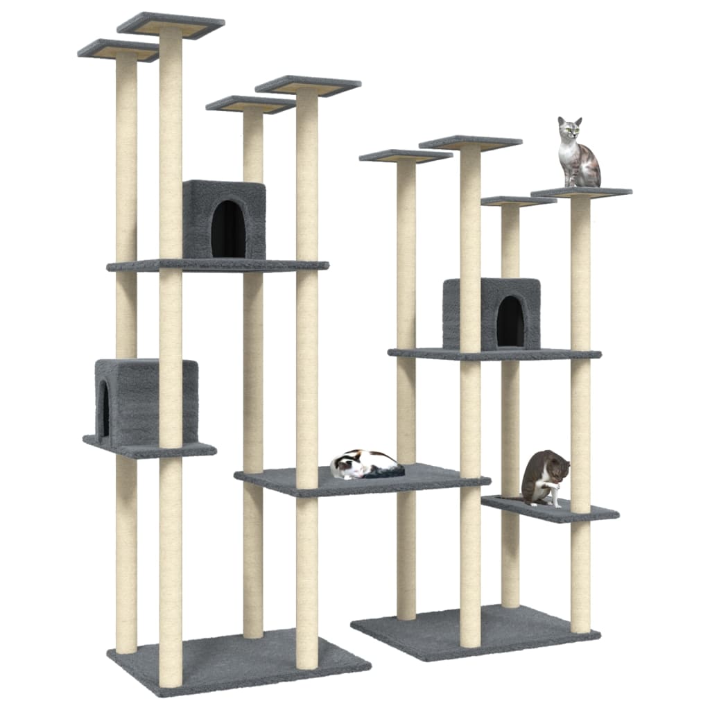 Kratzbaum mit Sisal-Kratzsäulen Dunkelgrau 174 cm - Premium Kratzbäume - Just €173.40! Shop now at homesales4u