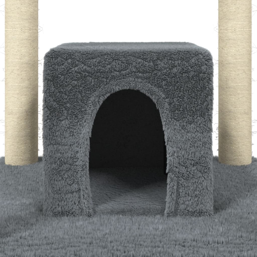 Kratzbaum mit Sisal-Kratzsäulen Dunkelgrau 174 cm - Premium Kratzbäume - Just €173.40! Shop now at homesales4u