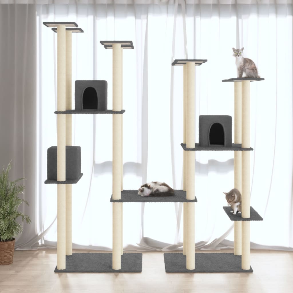 Kratzbaum mit Sisal-Kratzsäulen Dunkelgrau 174 cm - Premium Kratzbäume - Just €173.40! Shop now at homesales4u