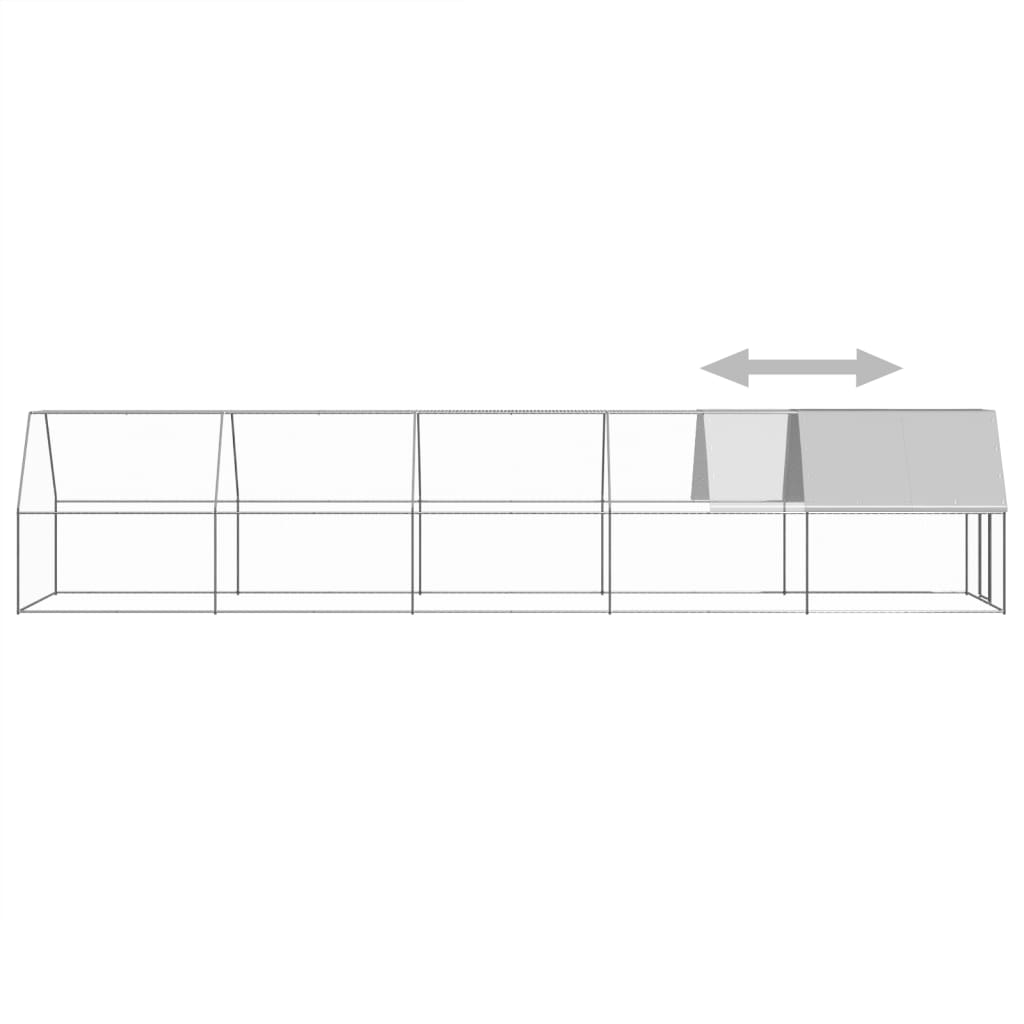 Outdoor-Hühnerkäfig 2x10x2 m Verzinkter Stahl - Premium Lebensräume & Gehege für Kleintiere - Just €600.24! Shop now at homesales4u
