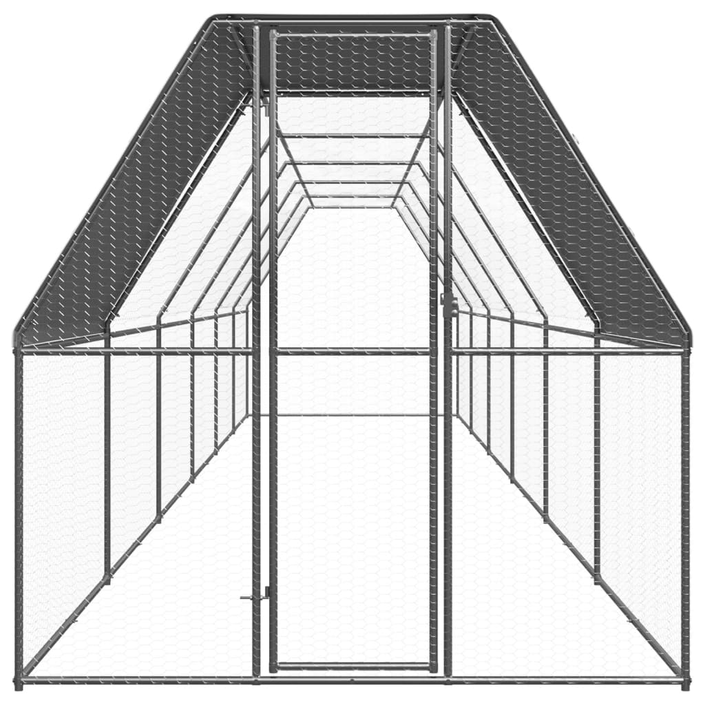 Outdoor-Hühnerkäfig 2x12x2 m Verzinkter Stahl - Premium Lebensräume & Gehege für Kleintiere - Just €688.62! Shop now at homesales4u
