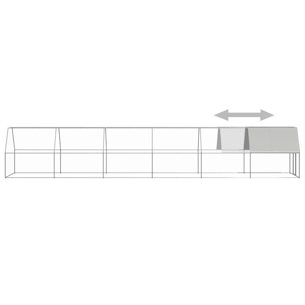 Outdoor-Hühnerkäfig 2x12x2 m Verzinkter Stahl - Premium Lebensräume & Gehege für Kleintiere - Just €688.62! Shop now at homesales4u