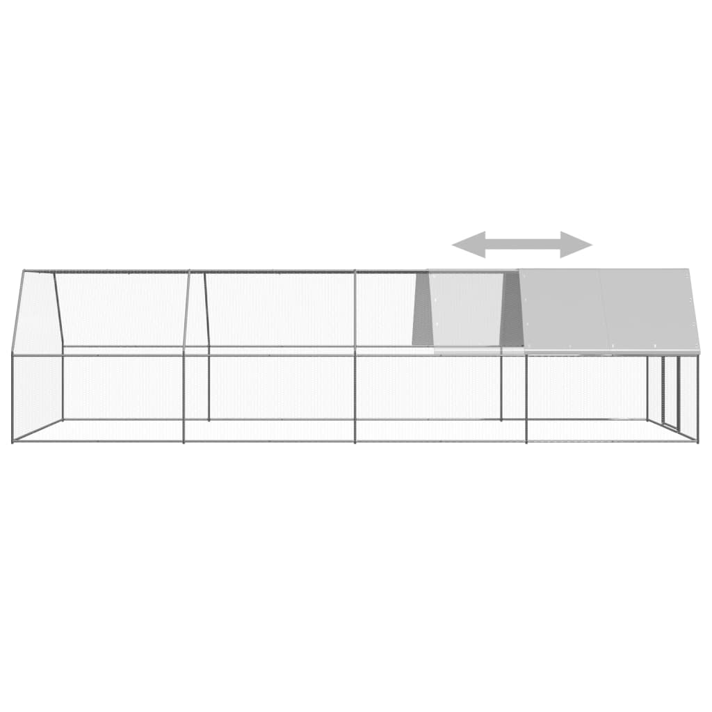 Outdoor-Hühnerkäfig 3x8x2 m Verzinkter Stahl - Premium Lebensräume & Gehege für Kleintiere - Just €620.89! Shop now at homesales4u