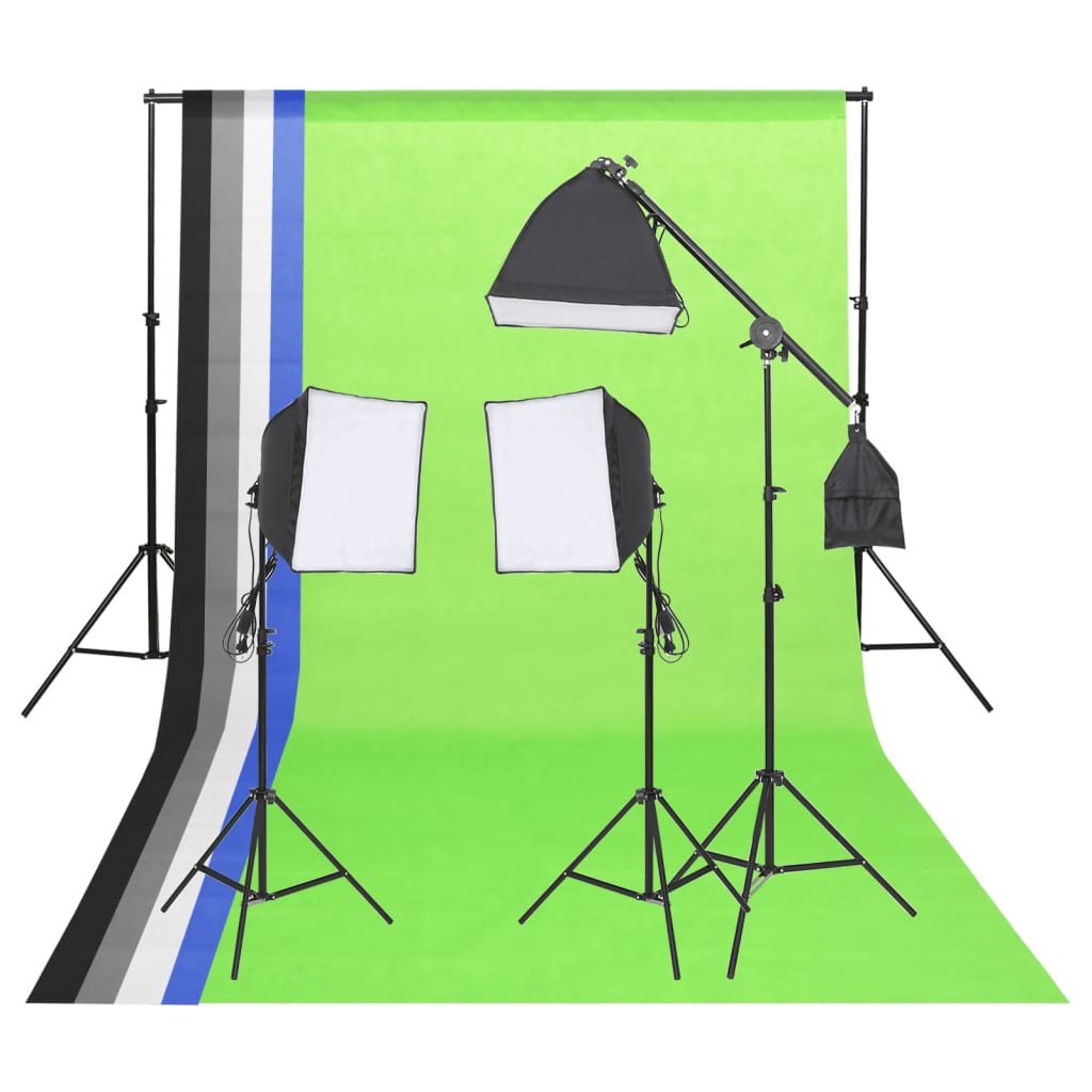 Fotostudio-Beleuchtung Set mit Hintergründen und Reflektor - Premium Studioscheinwerfer & -blitzgeräte - Just €251.19! Shop now at homesales4u