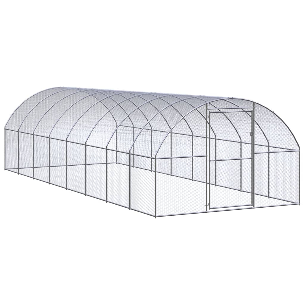 Outdoor-Hühnerstall 3x8x2 m Verzinkter Stahl - Premium Lebensräume & Gehege für Kleintiere - Just €628.62! Shop now at homesales4u