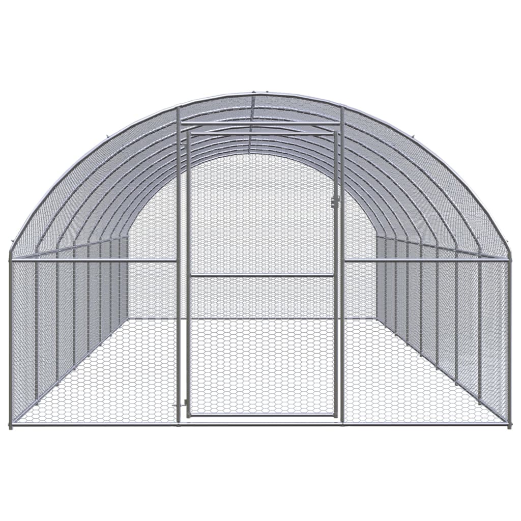 Outdoor-Hühnerstall 3x8x2 m Verzinkter Stahl - Premium Lebensräume & Gehege für Kleintiere - Just €628.62! Shop now at homesales4u