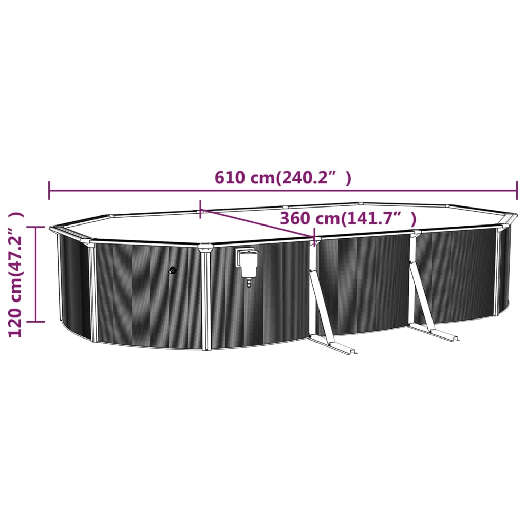 Pool mit Sicherheitsleiter 610x360x120 cm - Premium Pools - Just €2140.76! Shop now at homesales4u