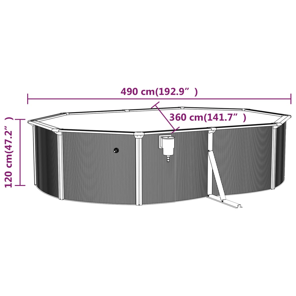 Pool mit Sandfilterpumpe 490x360x120 cm - Premium Pools - Just €2001.92! Shop now at homesales4u