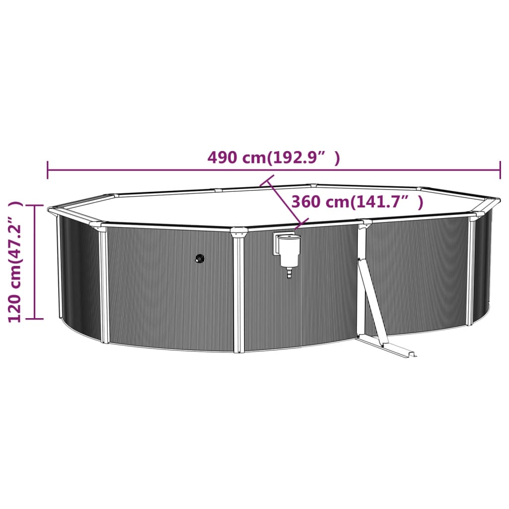 Pool mit Sandfilterpumpe und Leiter 490x360x120 cm - Premium Pools - Just €2148.13! Shop now at homesales4u