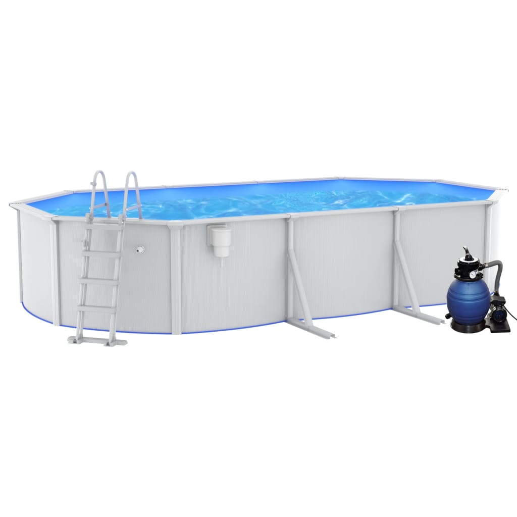 Pool mit Sandfilterpumpe und Leiter 610x360x120 cm - Premium Pools - Just €2351! Shop now at homesales4u