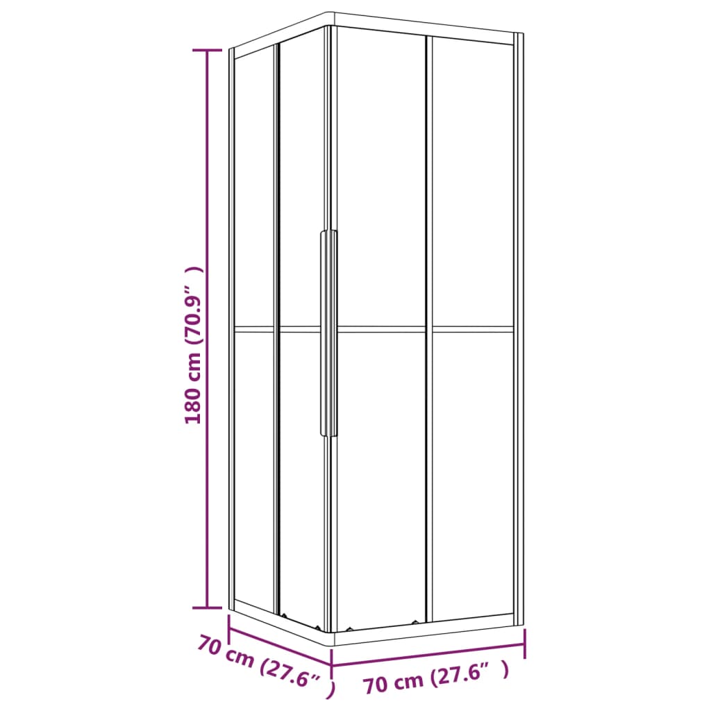 Duschkabine ESG Matt 70x70x180 cm - Premium Duschkabinen & -türen - Just €366.37! Shop now at homesales4u