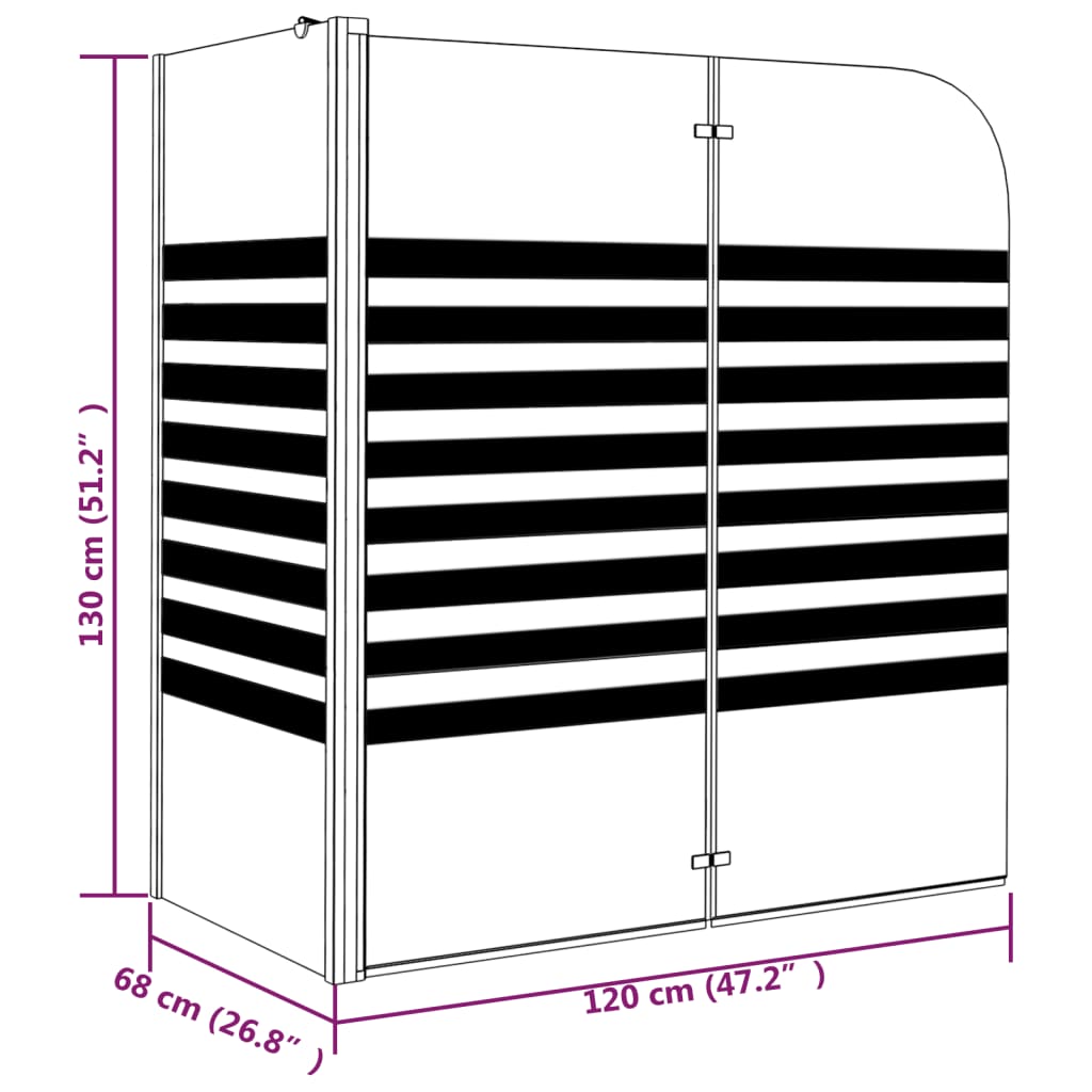 Duschabtrennung 120x68x130 cm Hartglas Gestreift - Premium Duschkabinen & -türen - Just €313.18! Shop now at homesales4u