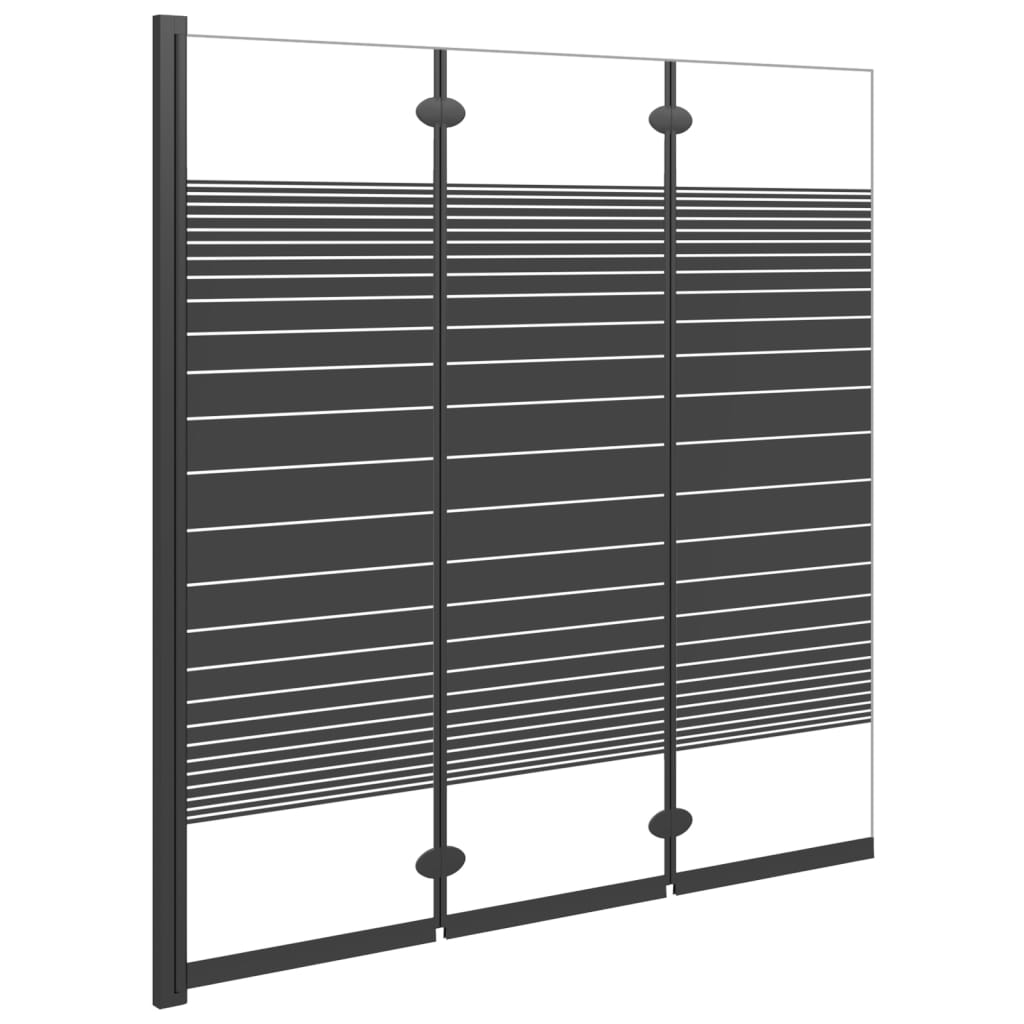 Badewannenfaltwand 3-teilig 130x130 cm ESG Schwarz - Premium Duschkabinen & -türen - Just €228.95! Shop now at homesales4u