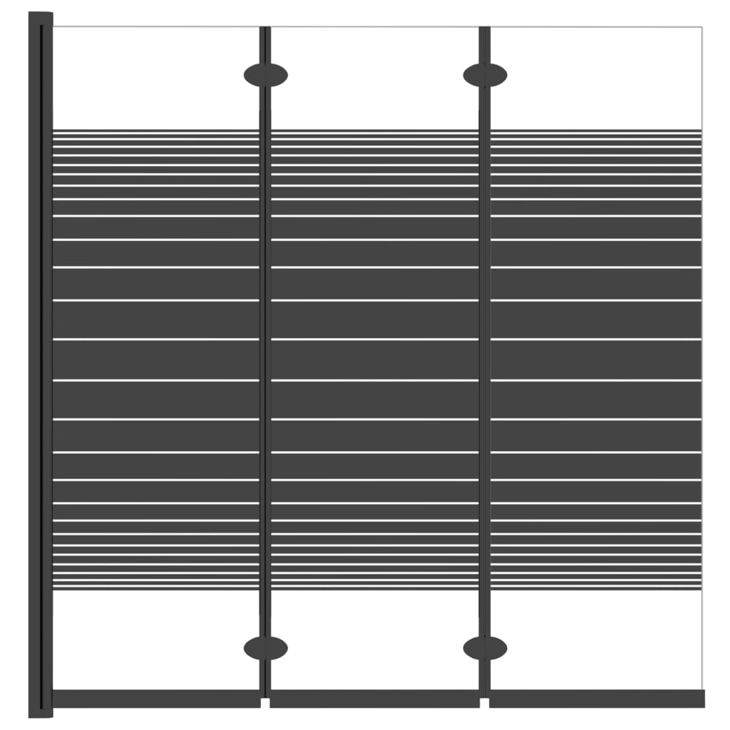 Badewannenfaltwand 3-teilig 130x130 cm ESG Schwarz - Premium Duschkabinen & -türen - Just €228.95! Shop now at homesales4u
