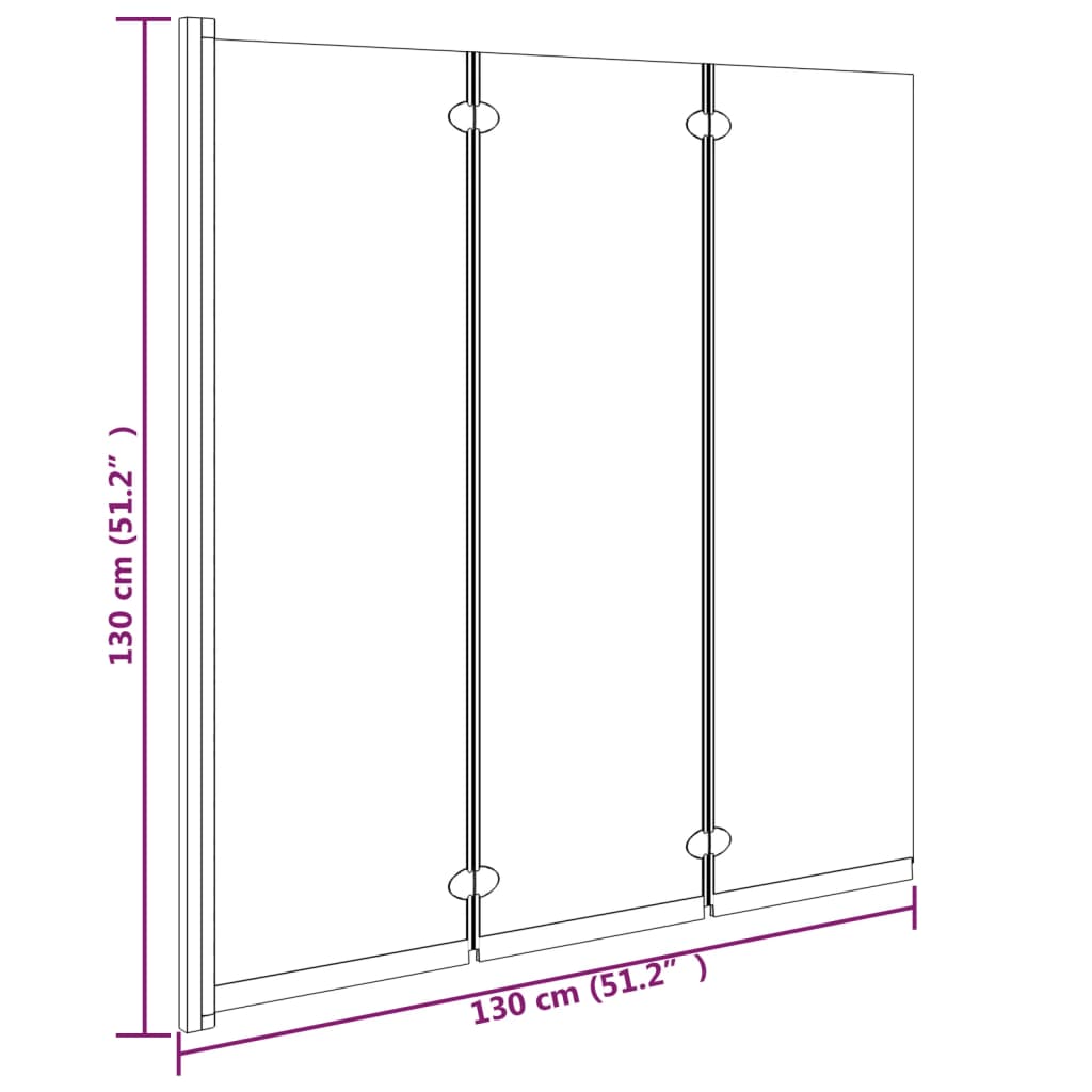 Badewannenfaltwand 3-teilig 130x130 cm ESG Schwarz - Premium Duschkabinen & -türen - Just €228.95! Shop now at homesales4u