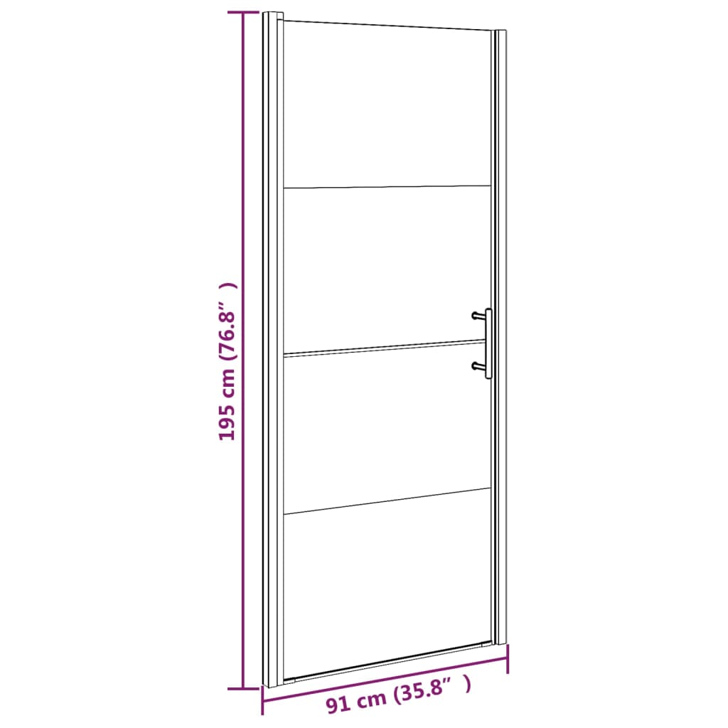 Duschtür 91x195 cm Halbmatt Hartglas Schwarz - Premium Duschkabinen & -türen - Just €270.62! Shop now at homesales4u