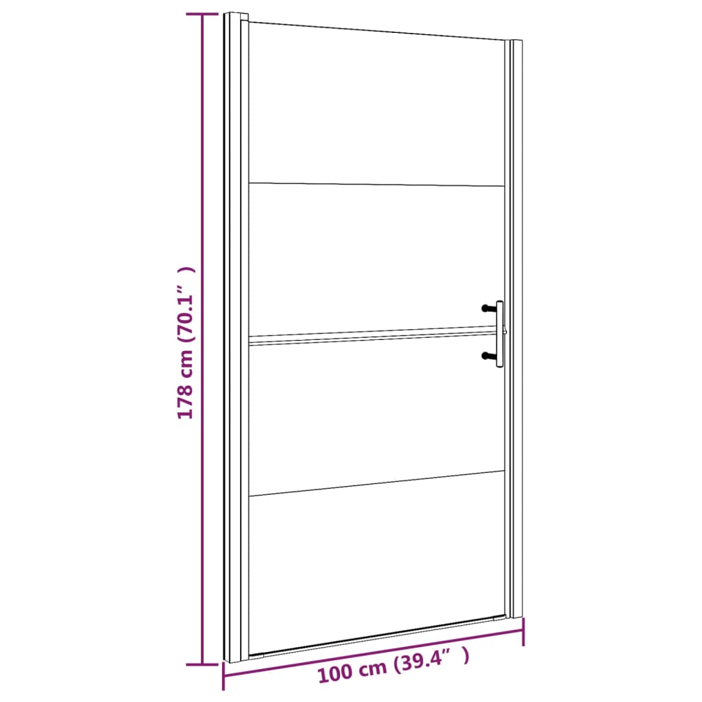 Duschtür 100x178 cm Halbmatt Hartglas Schwarz - Premium Duschkabinen & -türen - Just €283.45! Shop now at homesales4u