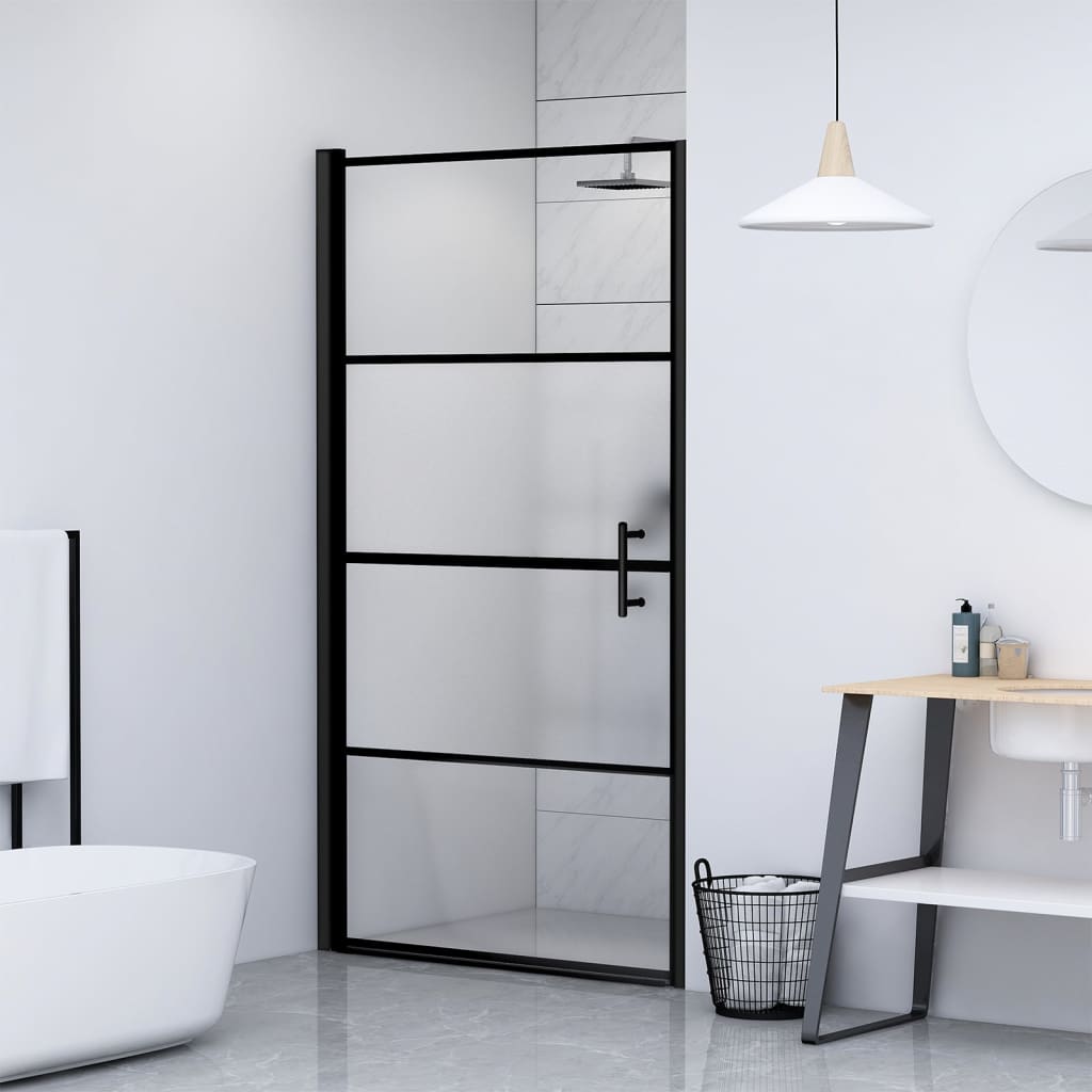 Duschtür 100x178 cm Halbmatt Hartglas Schwarz - Premium Duschkabinen & -türen - Just €283.45! Shop now at homesales4u
