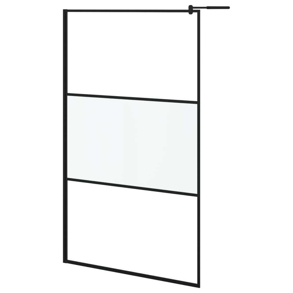 Duschwand für Walk-In Dusche 115x195cm ESG Halbmattiert Schwarz - Premium Duschwände - Just €258.50! Shop now at homesales4u