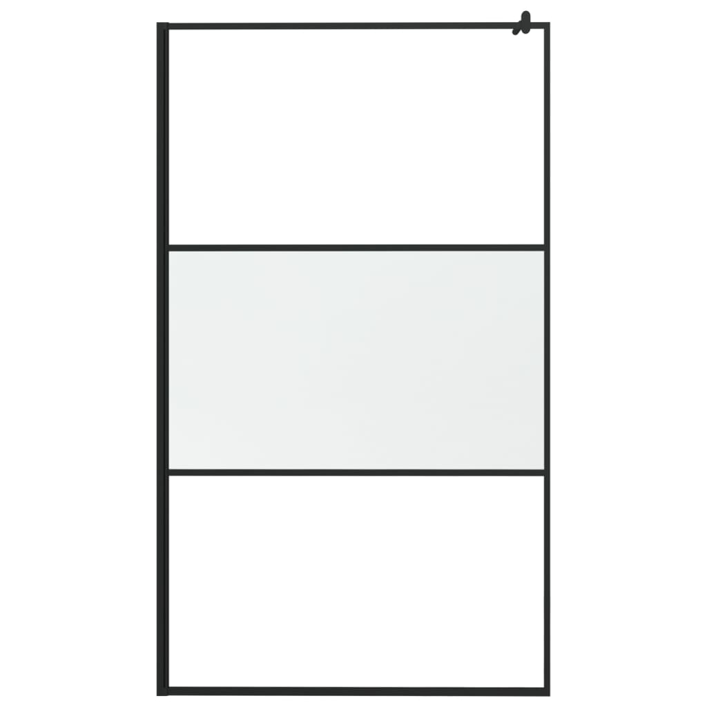 Duschwand für Walk-In Dusche 115x195cm ESG Halbmattiert Schwarz - Premium Duschwände - Just €258.50! Shop now at homesales4u