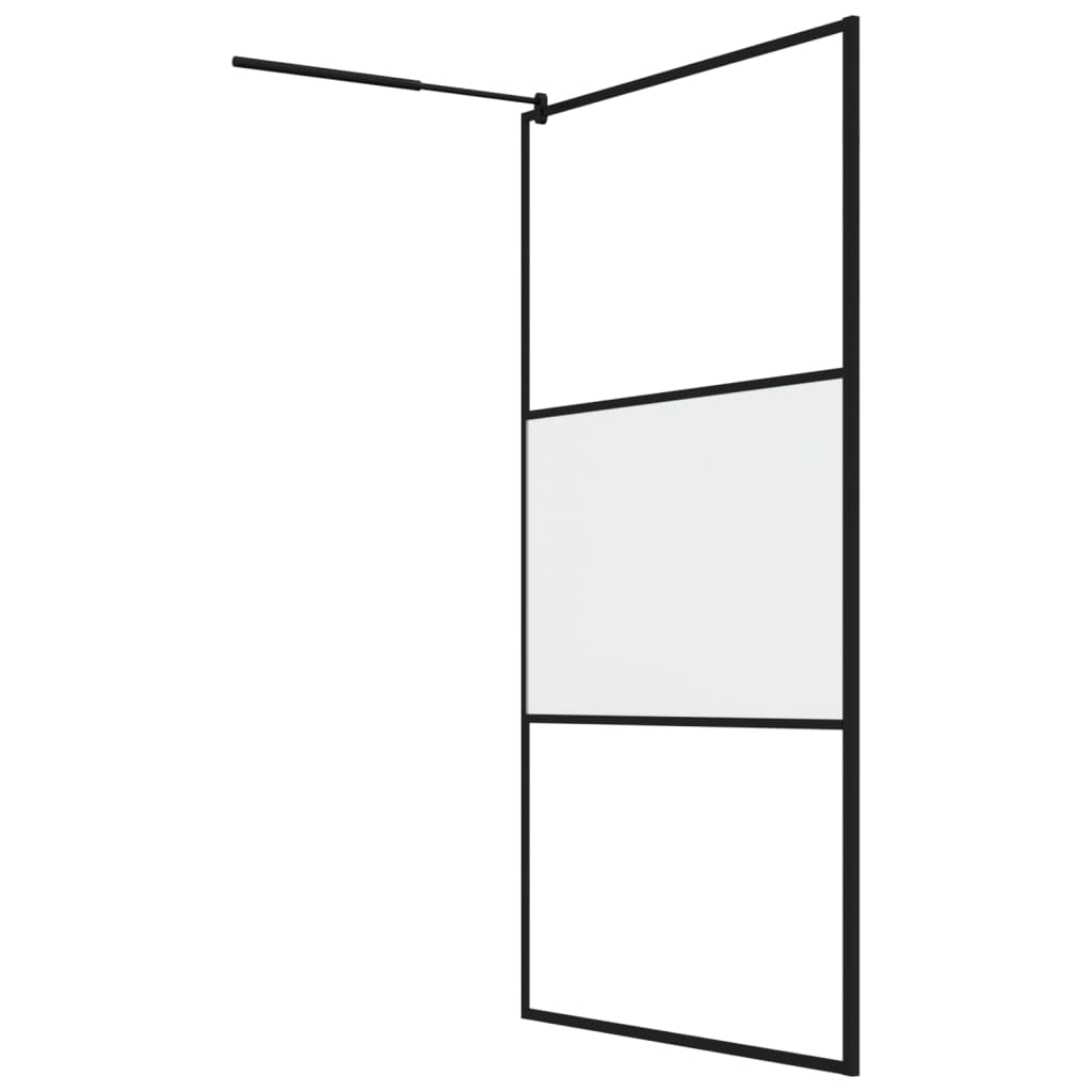 Duschwand für Walk-In Dusche 115x195cm ESG Halbmattiert Schwarz - Premium Duschwände - Just €258.50! Shop now at homesales4u