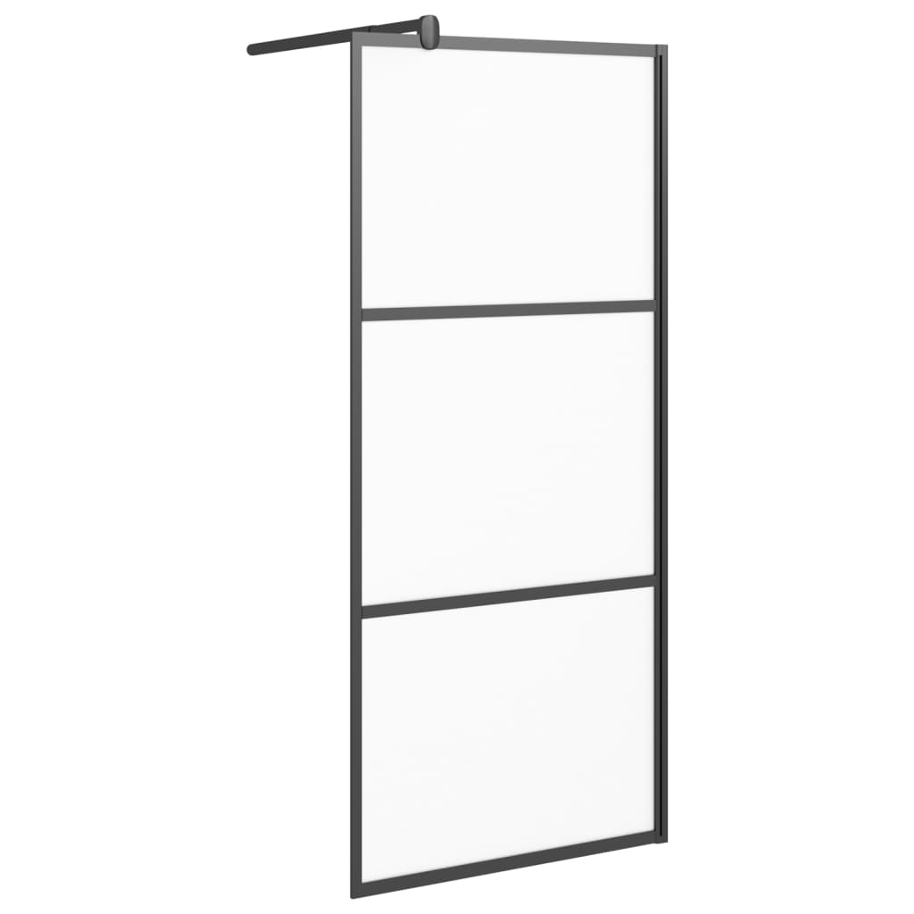 Duschwand für Walk-In Dusche 90x195 cm ESG Mattiert Schwarz - Premium Duschwände - Just €246.28! Shop now at homesales4u