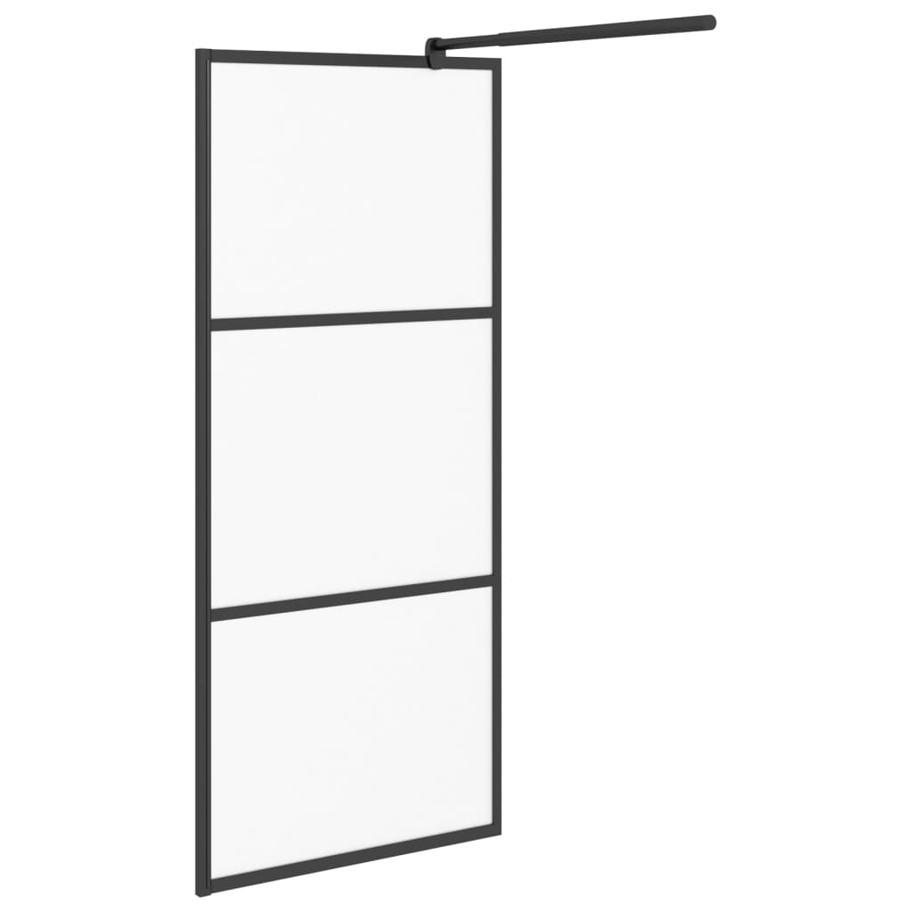 Duschwand für Walk-In Dusche 90x195 cm ESG Mattiert Schwarz - Premium Duschwände - Just €246.28! Shop now at homesales4u