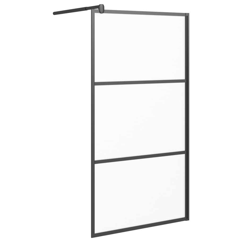 Duschwand für Walk-In Dusche 100x195 cm ESG Mattiert Schwarz - Premium Duschwände - Just €274.48! Shop now at homesales4u