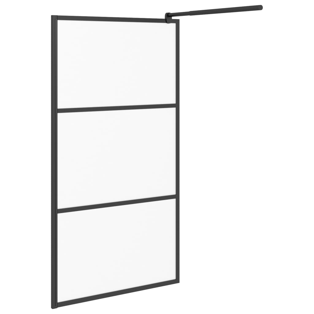 Duschwand für Walk-In Dusche 100x195 cm ESG Mattiert Schwarz - Premium Duschwände - Just €274.48! Shop now at homesales4u