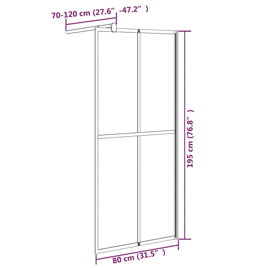Duschwand für Walk-in Dusche 80x195 cm Dunkles Sicherheitsglas - Premium Duschwände - Just €226.22! Shop now at homesales4u