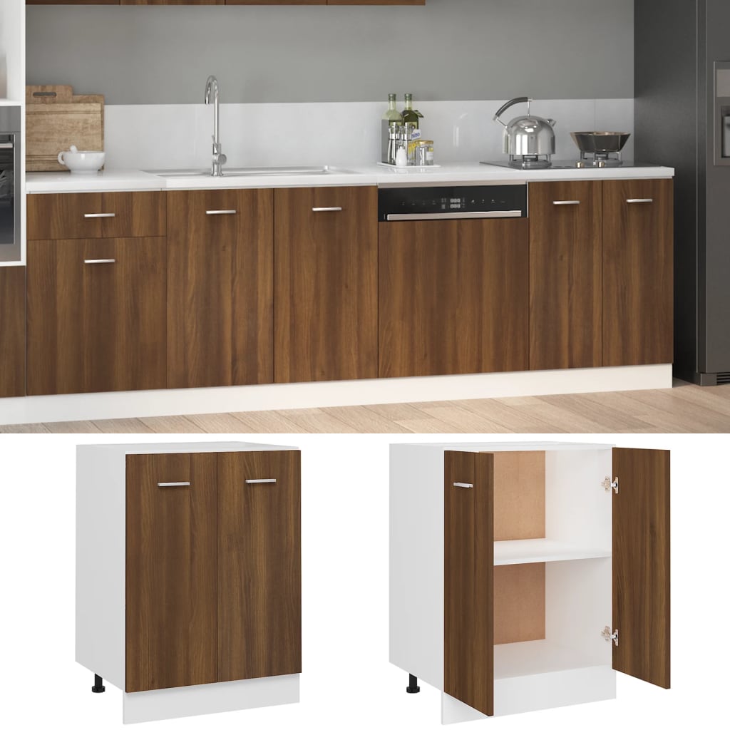 Unterschrank Lyon Braun Eichen-Optik 60x46x81,5 cm Holzwerkstoff - Premium Küchenschränke - Just €77.99! Shop now at homesales4u