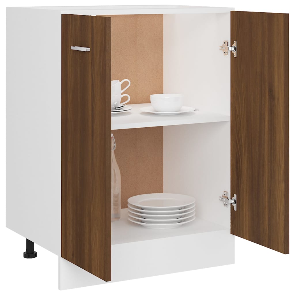 Unterschrank Lyon Braun Eichen-Optik 60x46x81,5 cm Holzwerkstoff - Premium Küchenschränke - Just €77.99! Shop now at homesales4u