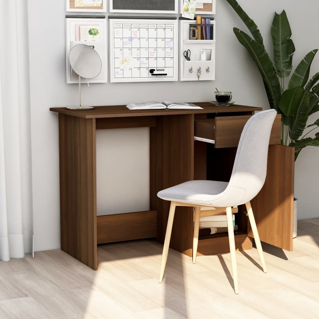 Schreibtisch Braun Eichen-Optik 100x50x76 cm Holzwerkstoff - Premium Schreibtische - Just €90.40! Shop now at homesales4u