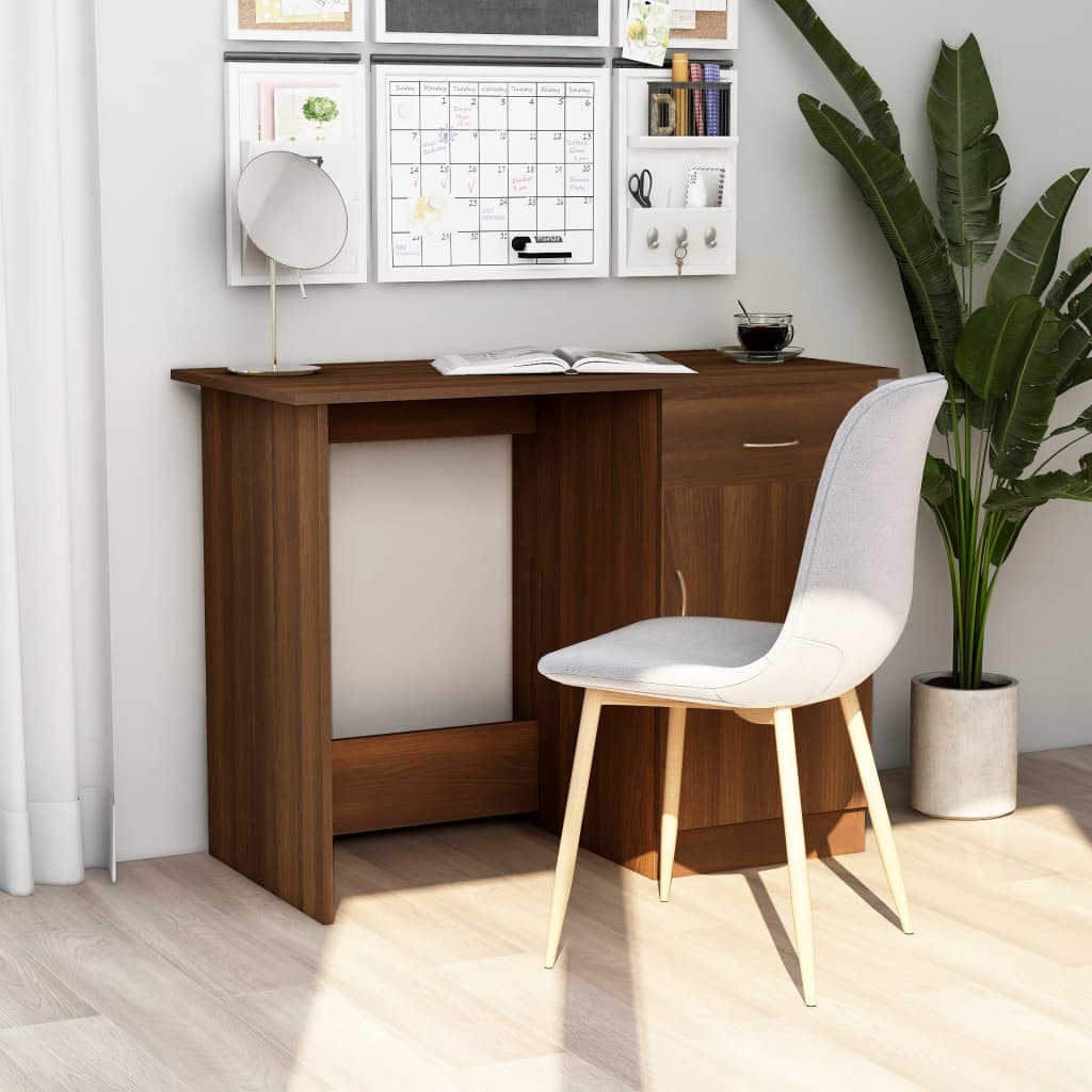 Schreibtisch Braun Eichen-Optik 100x50x76 cm Holzwerkstoff - Premium Schreibtische - Just €90.40! Shop now at homesales4u