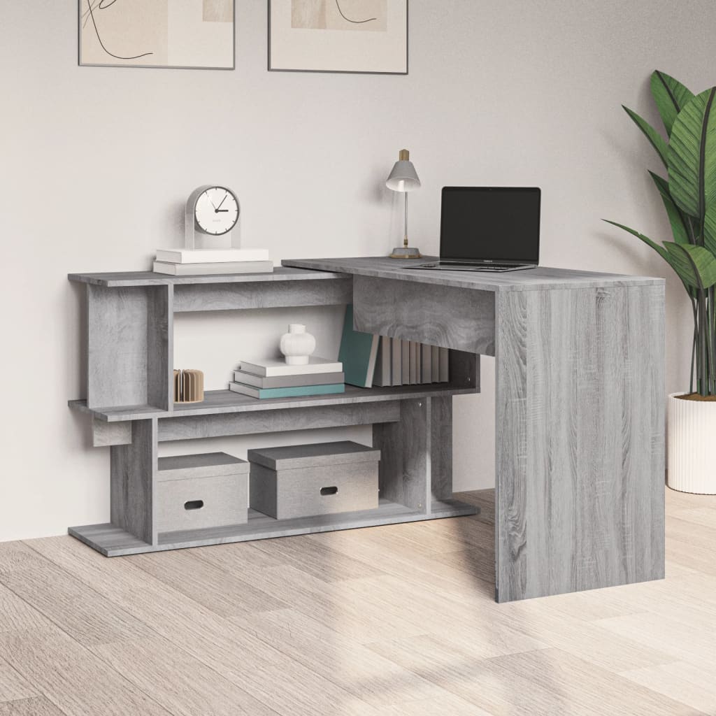 Eckschreibtisch Grau Sonoma 200x50x76 cm Holzwerkstoff - Premium Schreibtische - Just €124.07! Shop now at homesales4u