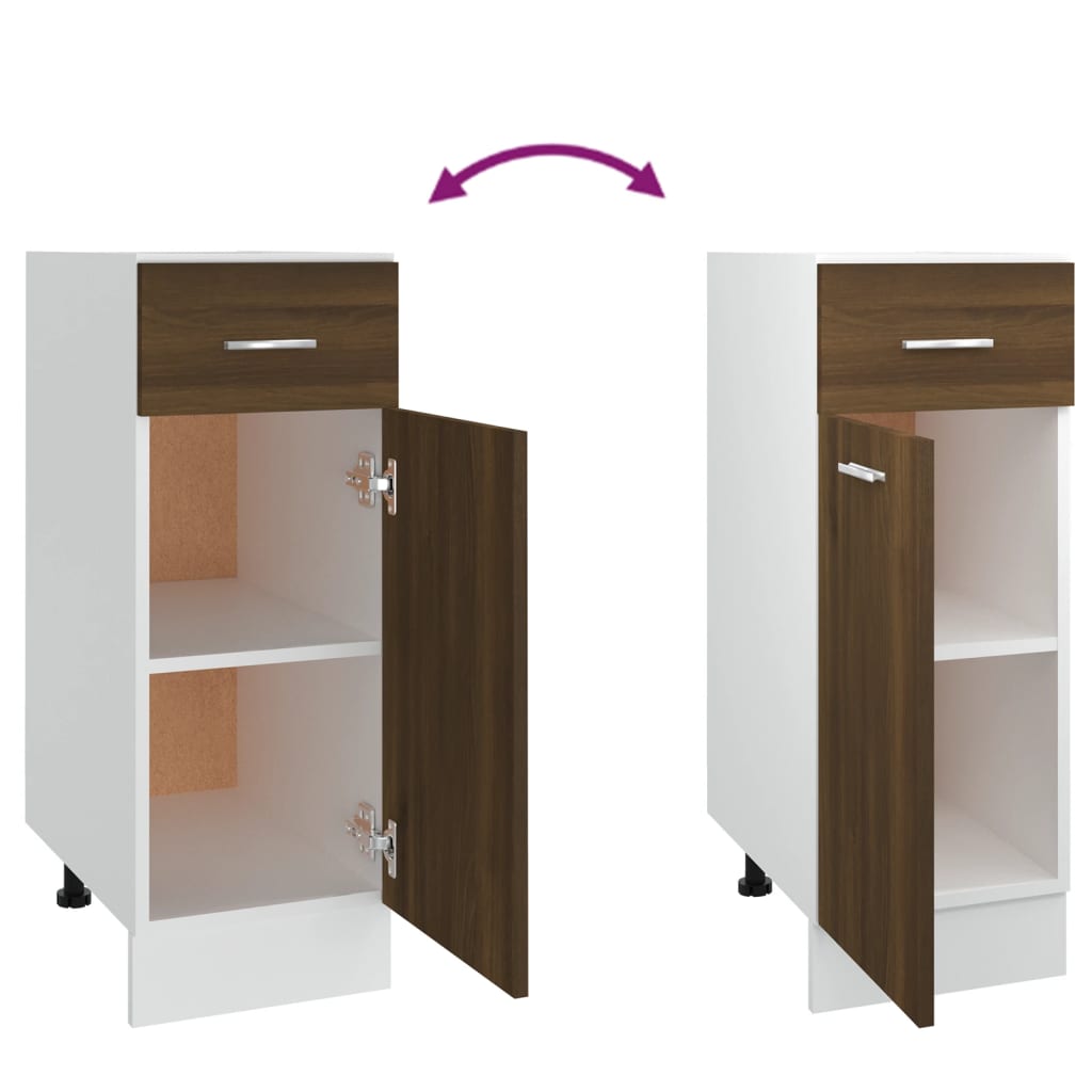 Unterschrank mit Schublade Lyon Braun Eichen-Optik 30x46x81,5 cm - Premium Küchenschränke - Just €70.38! Shop now at homesales4u