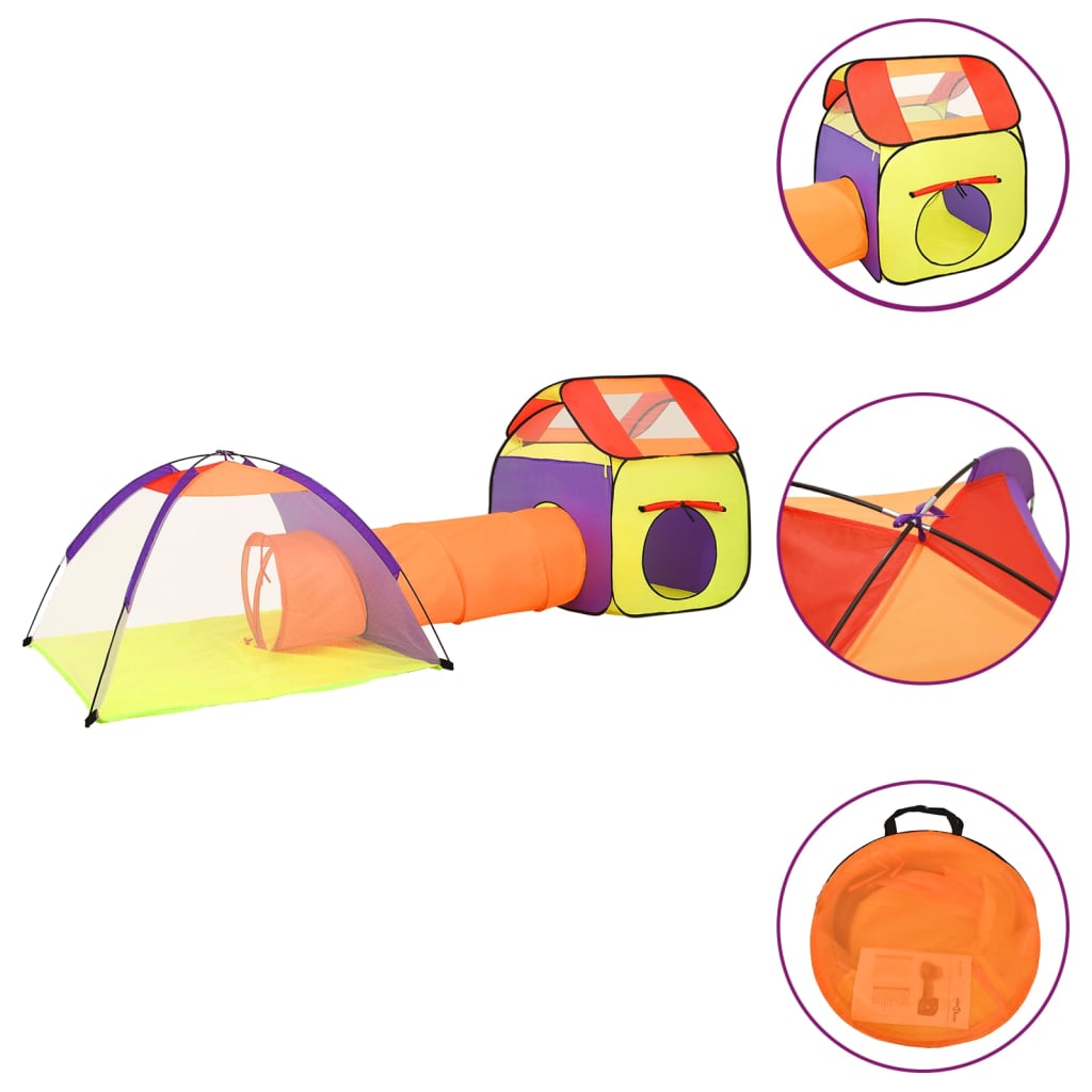Spielzelt mit 250 Bällen Mehrfarbig 338x123x111 cm - Premium Spielzelte & -tunnel - Just €96.01! Shop now at homesales4u