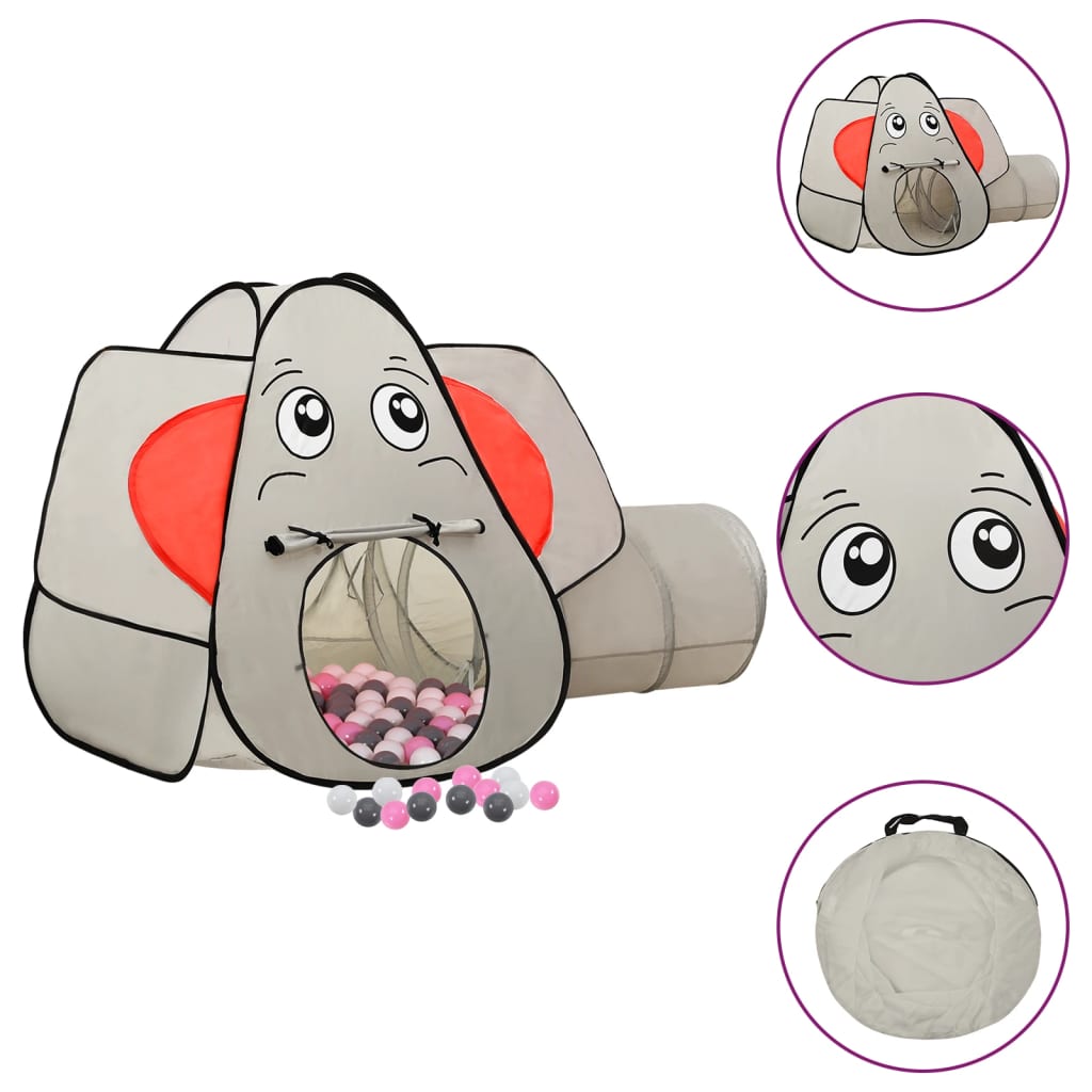 Spielzelt in Elefanten-Form mit 250 Bällen Grau 174x86x101 cm - Premium Spielzelte & -tunnel - Just €91.53! Shop now at homesales4u