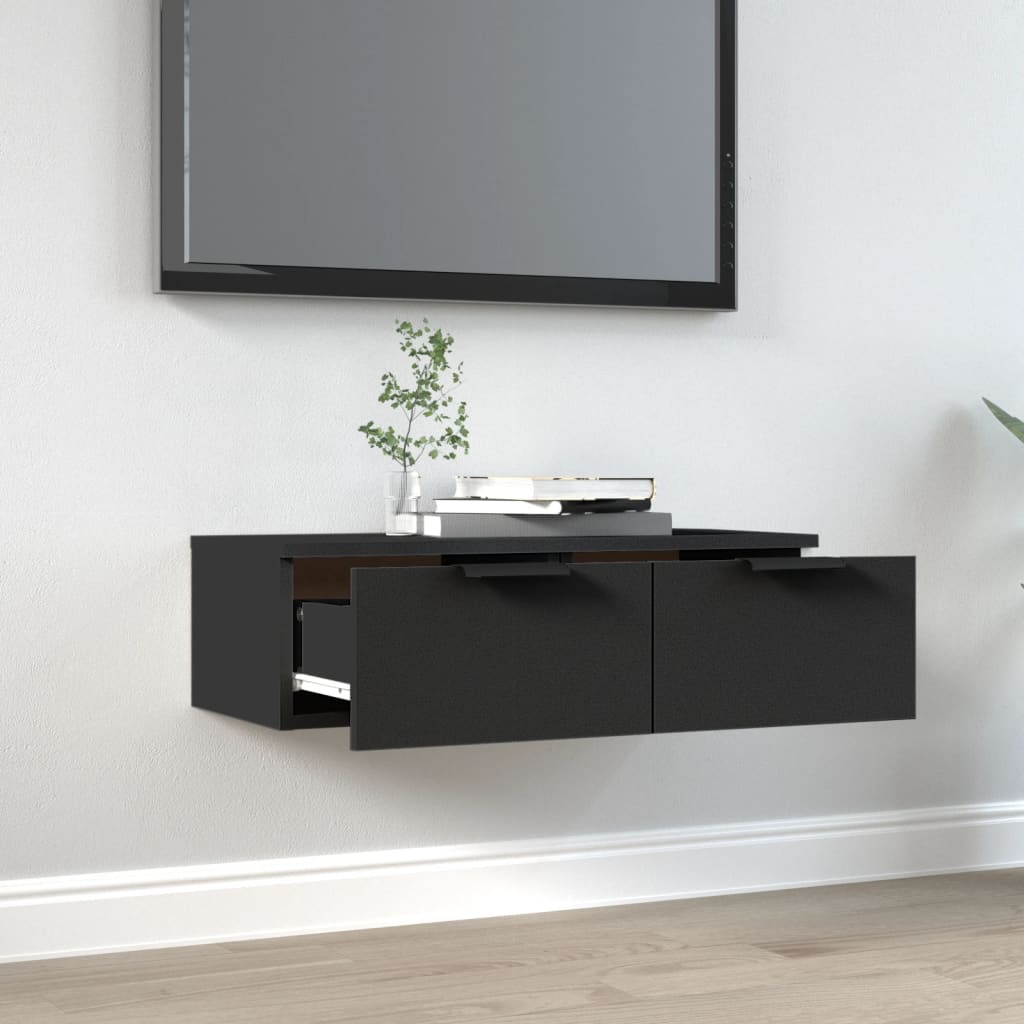 Wandschrank Schwarz 68x30x20 cm Holzwerkstoff - Premium Schränke - Just €80.84! Shop now at homesales4u