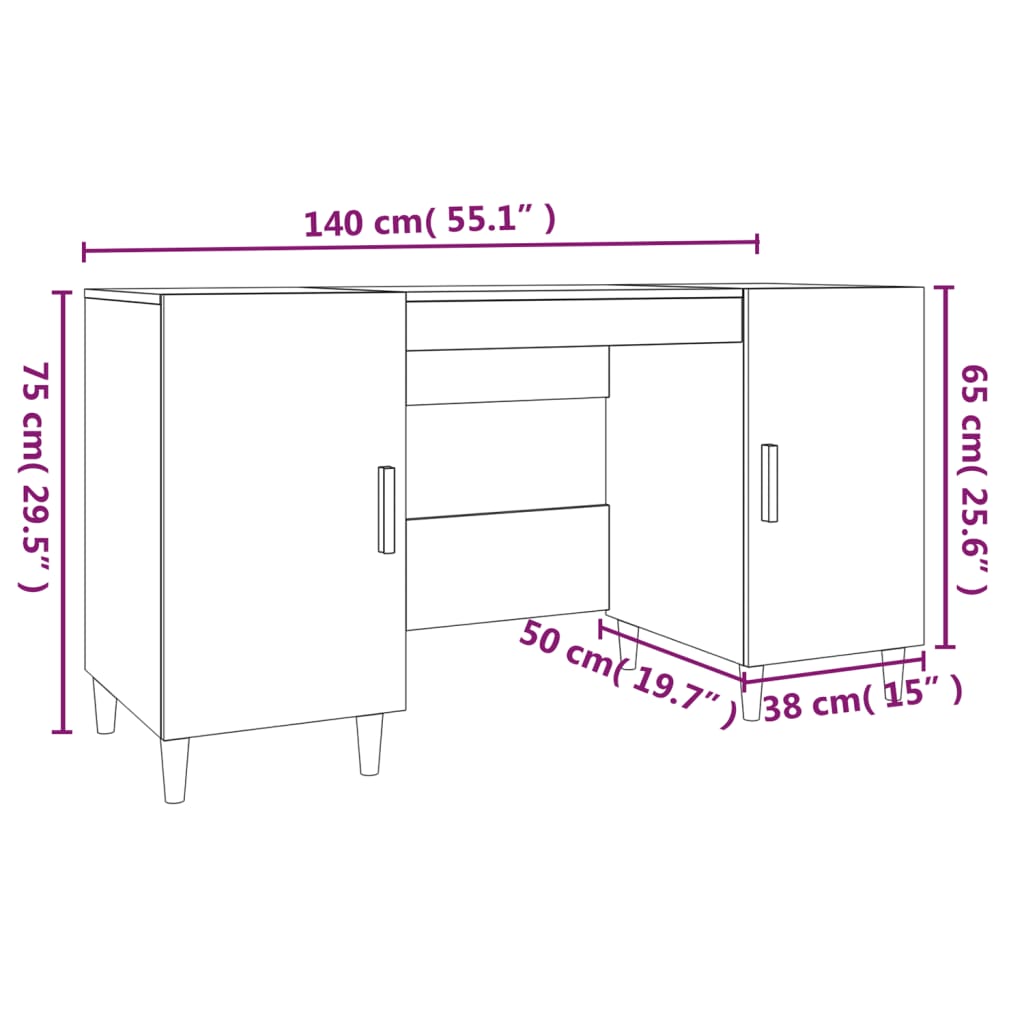 Schreibtisch Weiß 140x50x75 cm Holzwerkstoff - Premium Schreibtische - Just €146.93! Shop now at homesales4u