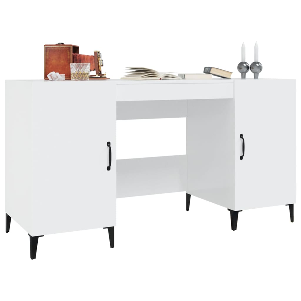 Schreibtisch Hochglanz-Weiß 140x50x75 cm Holzwerkstoff - Premium Schreibtische - Just €155.22! Shop now at homesales4u