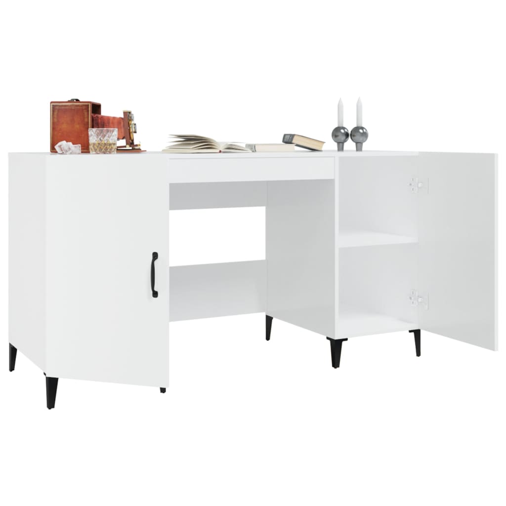 Schreibtisch Hochglanz-Weiß 140x50x75 cm Holzwerkstoff - Premium Schreibtische - Just €155.22! Shop now at homesales4u