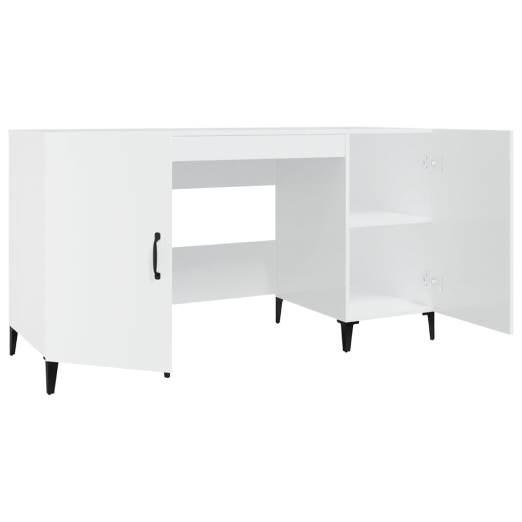 Schreibtisch Hochglanz-Weiß 140x50x75 cm Holzwerkstoff - Premium Schreibtische - Just €155.22! Shop now at homesales4u