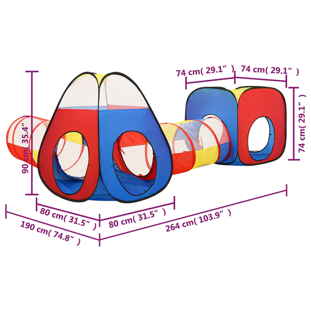 Kinder-Spielzelt Mehrfarbig 190x264x90 cm - Premium Spielzelte & -tunnel - Just €65.08! Shop now at homesales4u